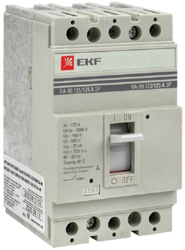 Выключатель автоматический в литом корпусе EKF PROxima ВА-99 3п 125А 25кА фото Выключатель автоматический в литом корпусе EKF PROxima ВА-99 3п 125А 25кА картинка